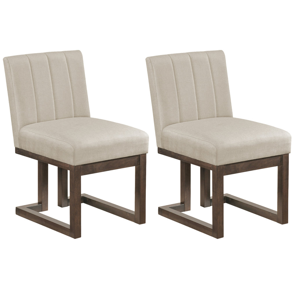 Modern Farmhouse Dining Chairs Set of 2, Walnut