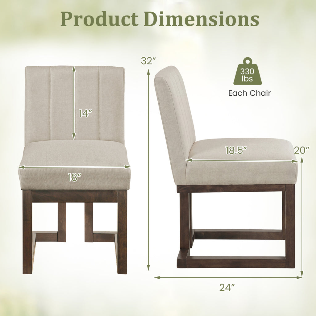 Modern Farmhouse Dining Chairs Set of 2, Walnut