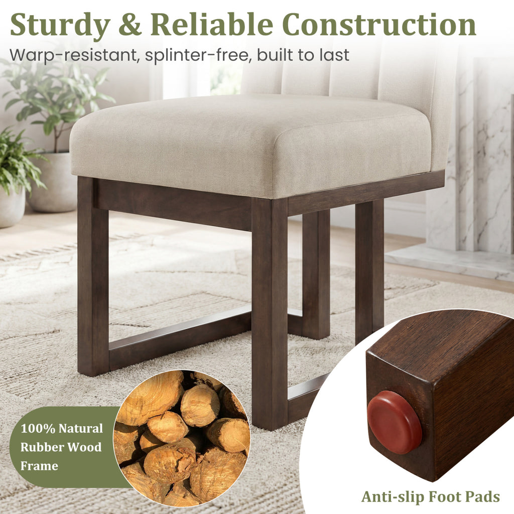 Modern Farmhouse Dining Chairs Set of 2, Walnut