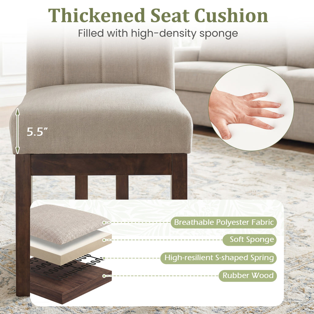 Modern Farmhouse Dining Chairs Set of 2, Walnut