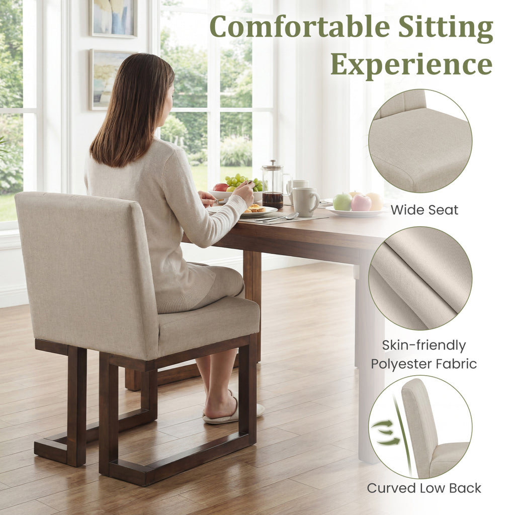 Modern Farmhouse Dining Chairs Set of 2, Walnut