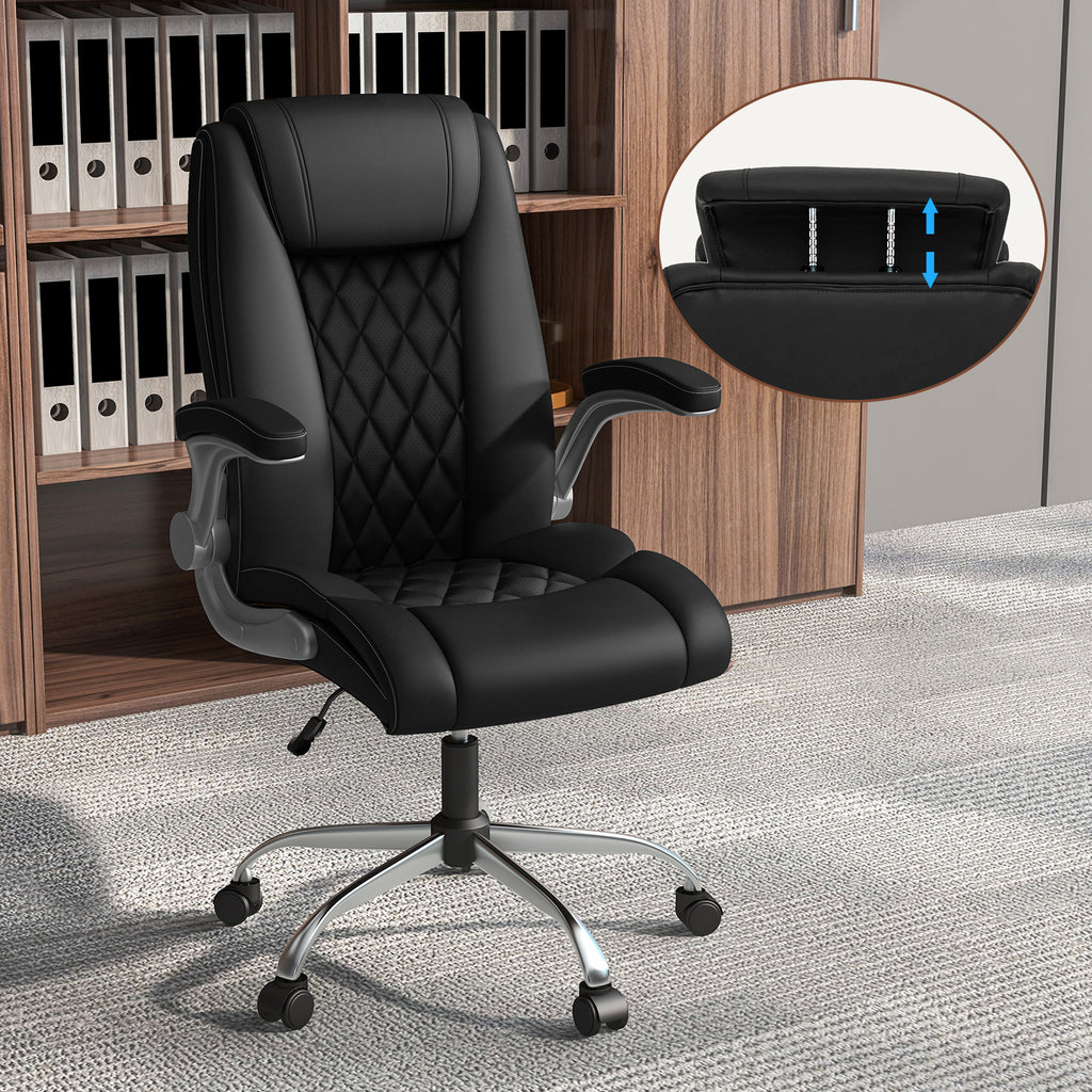 Height Adjustable Office Chair with Rocking Function - Black