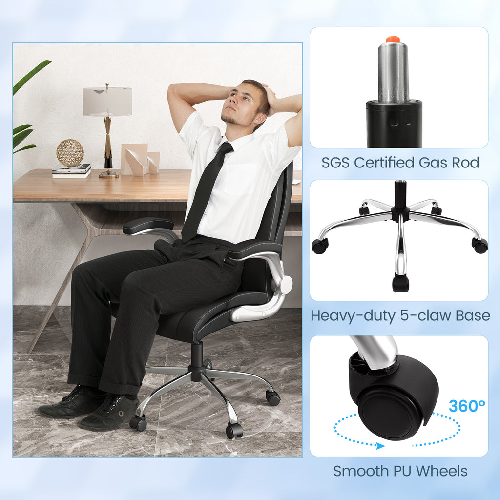 Height Adjustable Office Chair with Rocking Function - Black