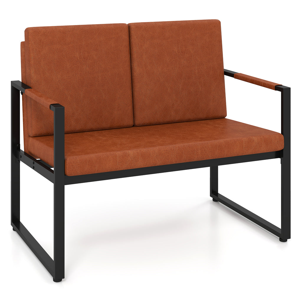 Modern Loveseat Sofa 2-Seater - Black & Brown
