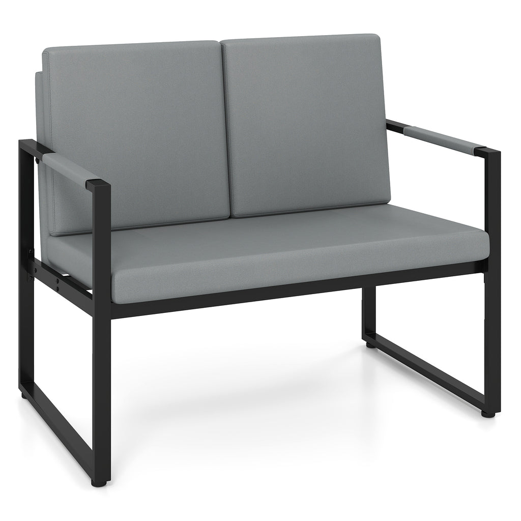 Modern Loveseat Sofa 2-Seater - Black & Brown