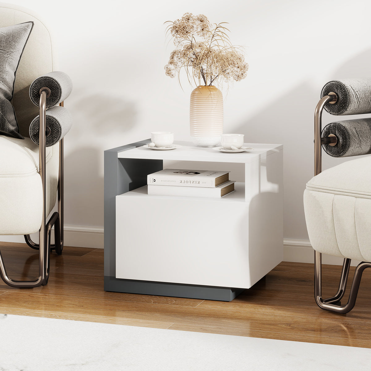 Modern Minimalist Nightstand with Drawer
