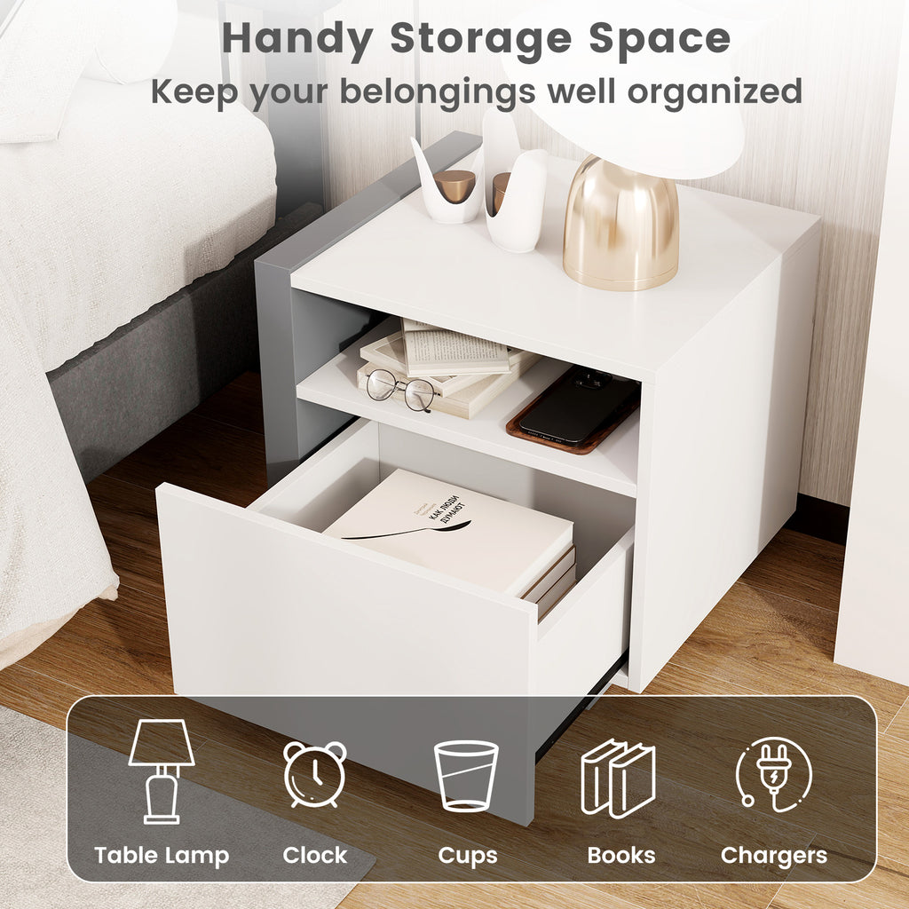 Modern Minimalist Nightstand with Drawer