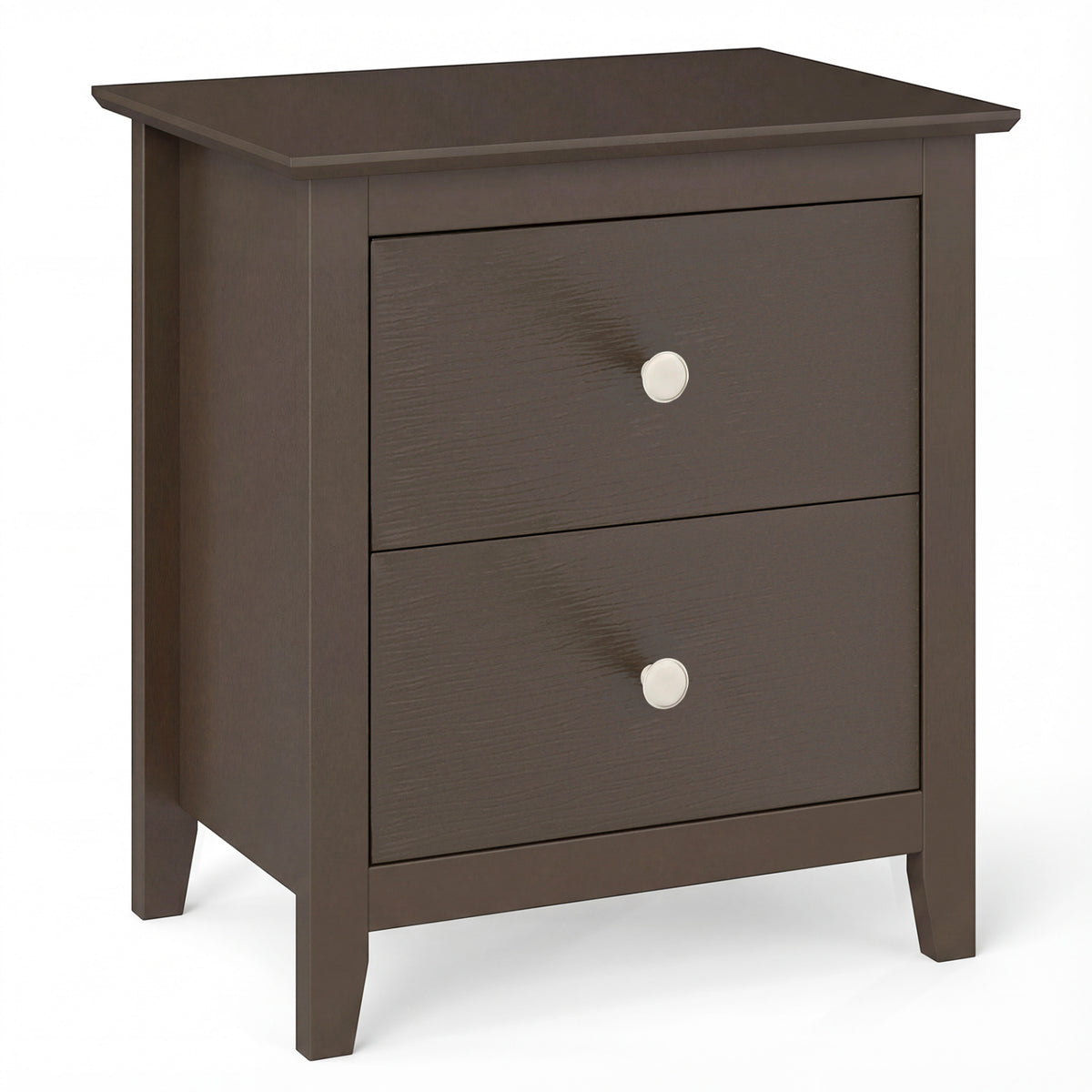 2-Drawer Nightstand for Small Spaces, Brown