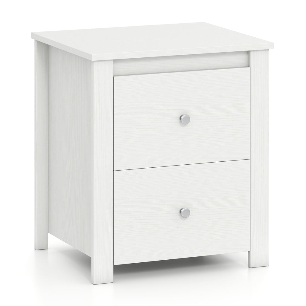 Black Nightstand with 2 Drawers - Small Space