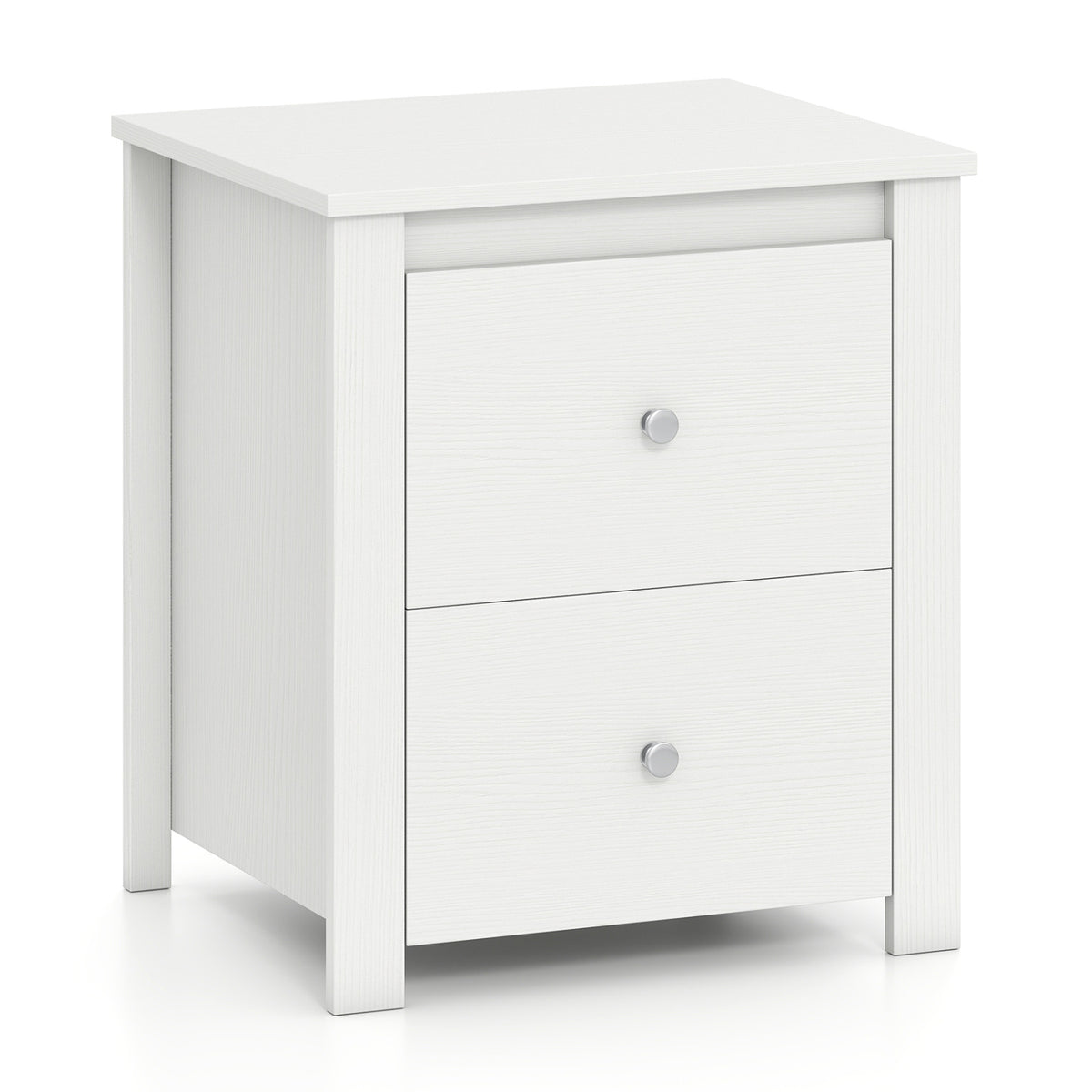 Black Nightstand with 2 Drawers - Small Space