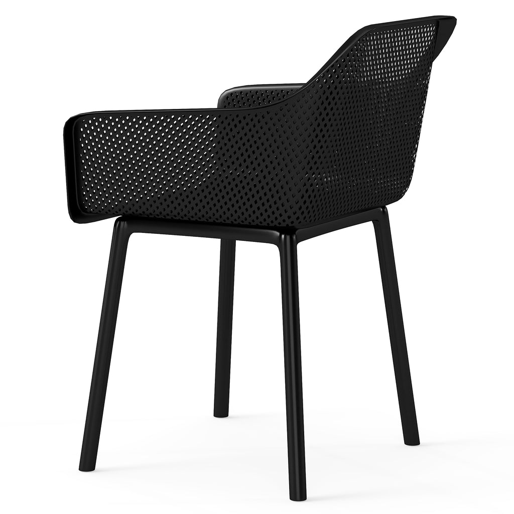 Modern Dining Chairs Set of 2 with Mesh Backrest – Black