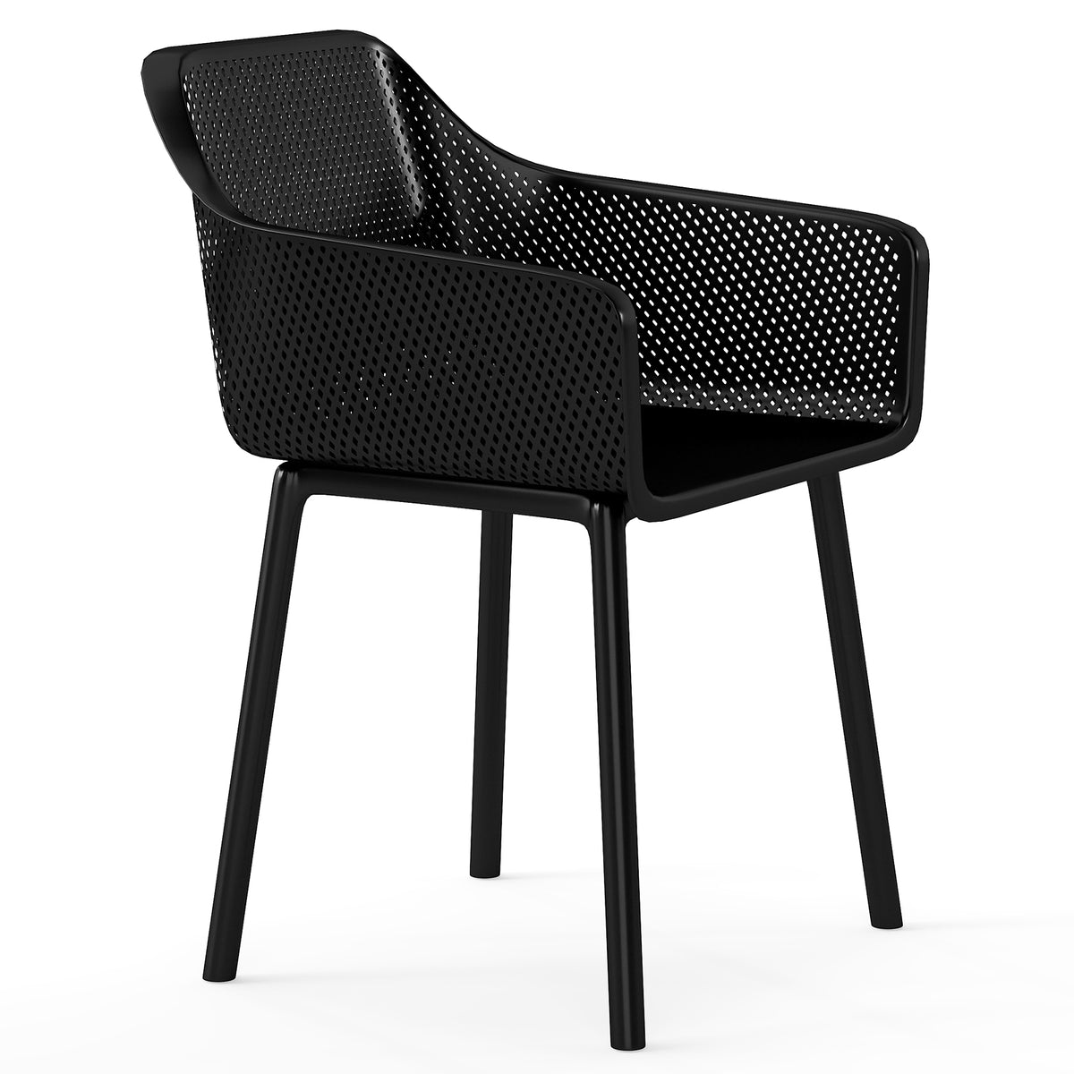 Modern Dining Chairs Set of 2 with Mesh Backrest – Black