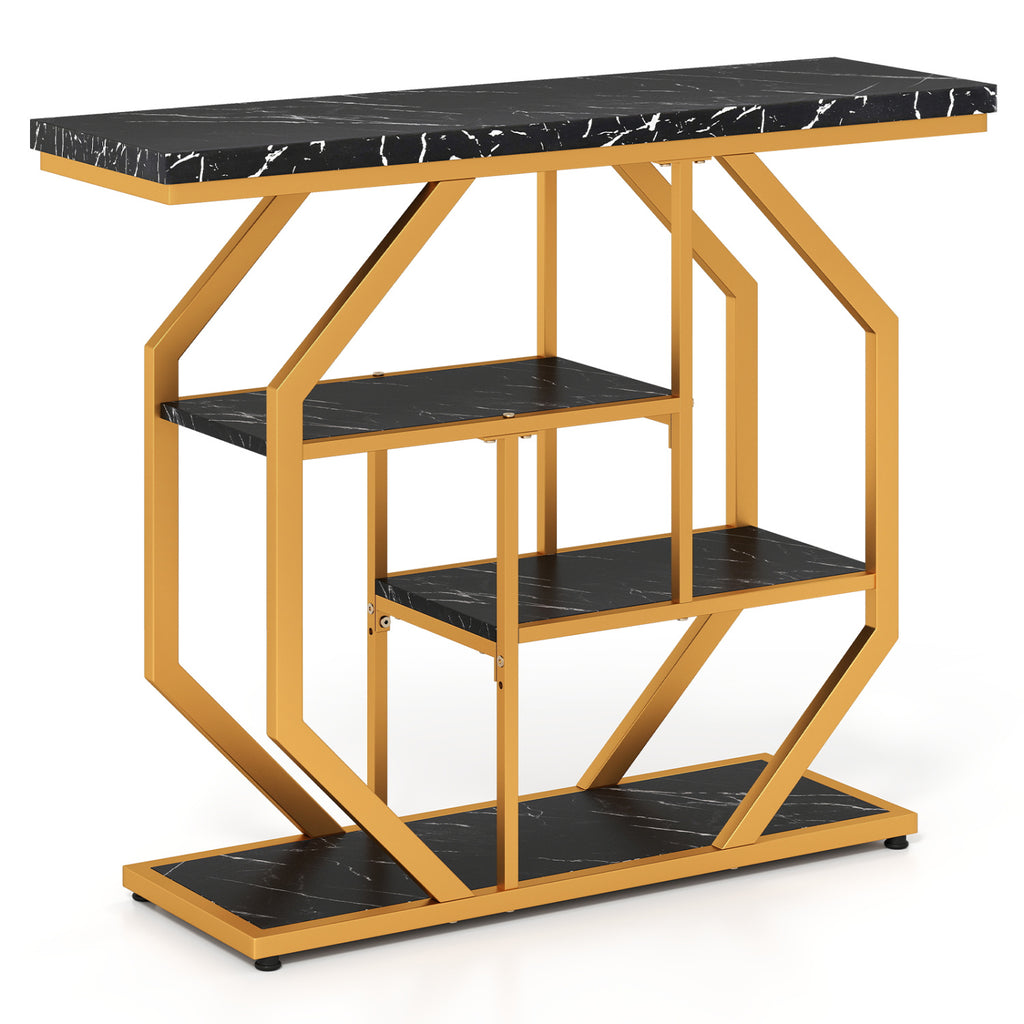 Console Table 39.5 Inch Rectangular Entryway with Geometric Frame