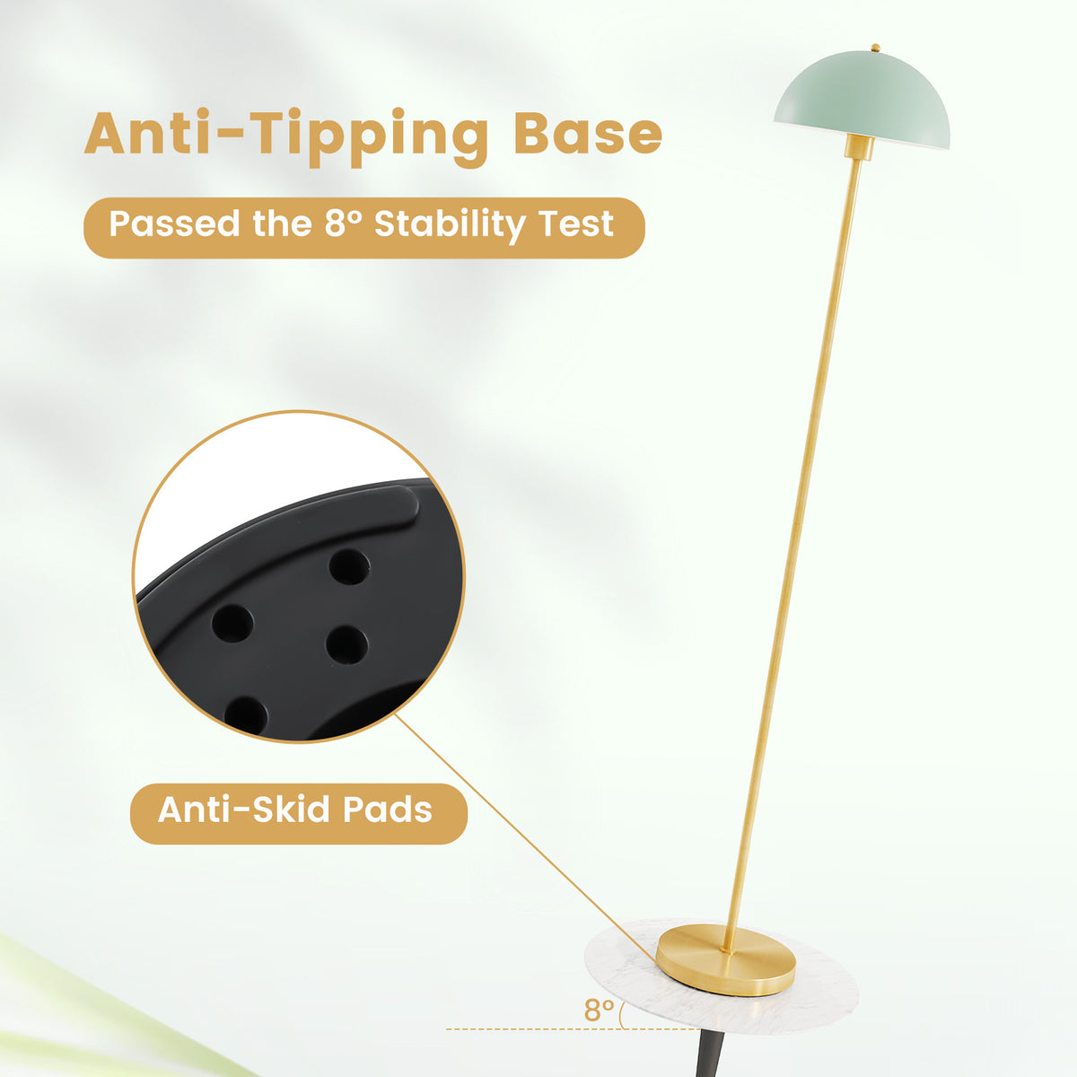 Modern Floor Lamp with Foot Switch - Style 2, E26 Socket, Stable Base