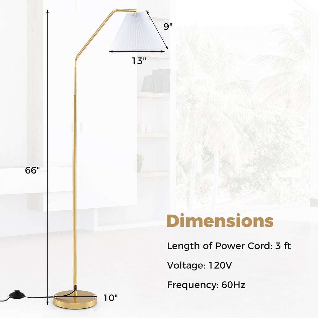 Costway Modern Standing Lamp with Adjustable Head & Pleated Shade - Style 1