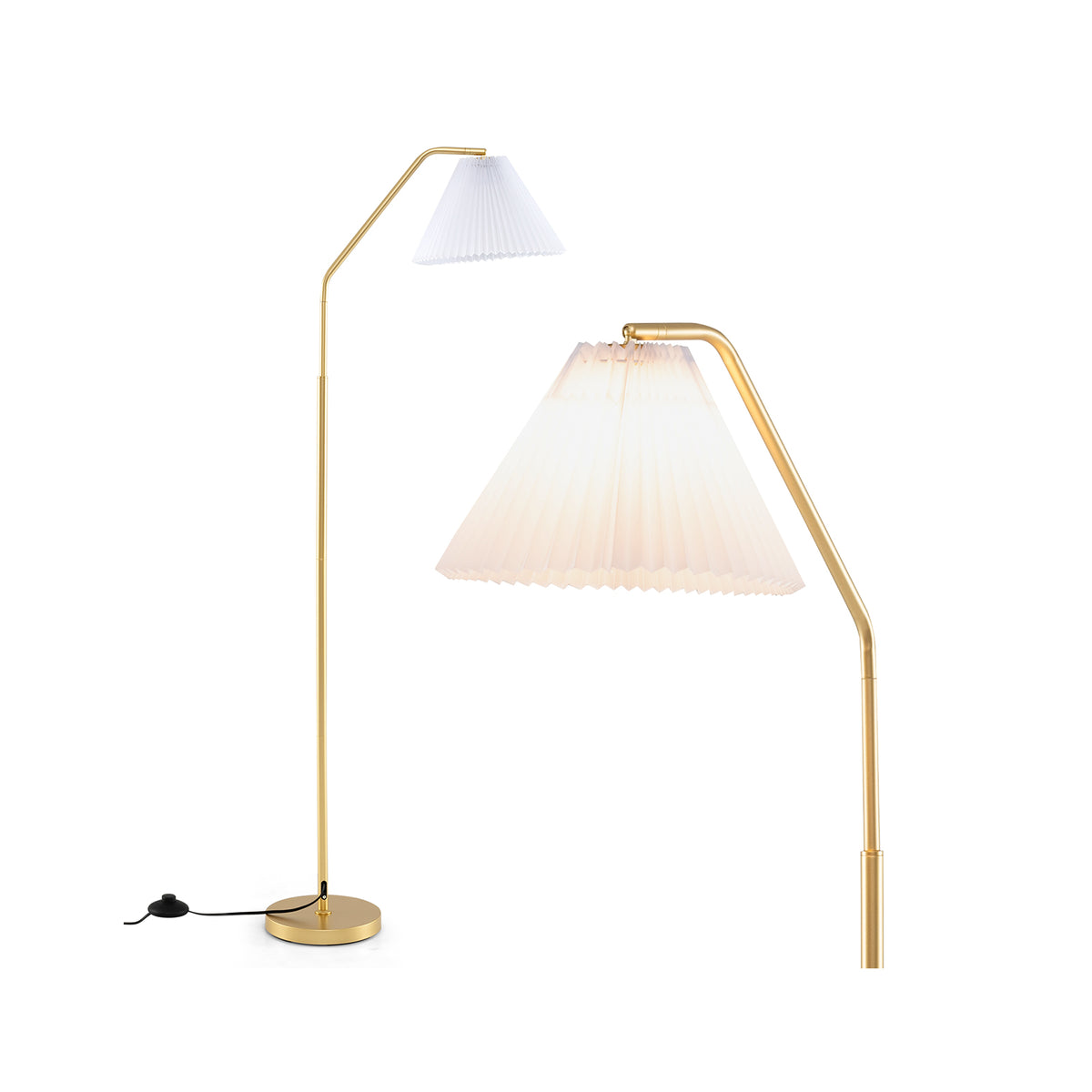Modern Floor Lamp with Foot Switch - Style 2, E26 Socket, Stable Base