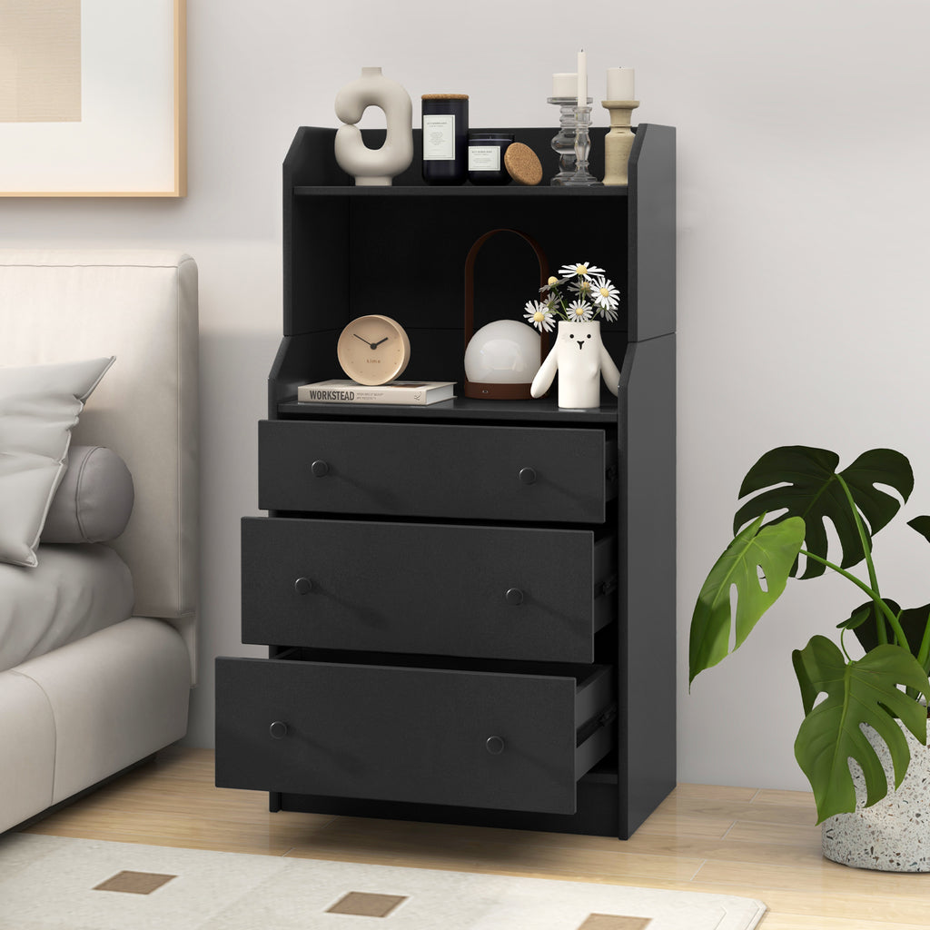 Modern Storage Dresser with Anti-toppling Device - Black
