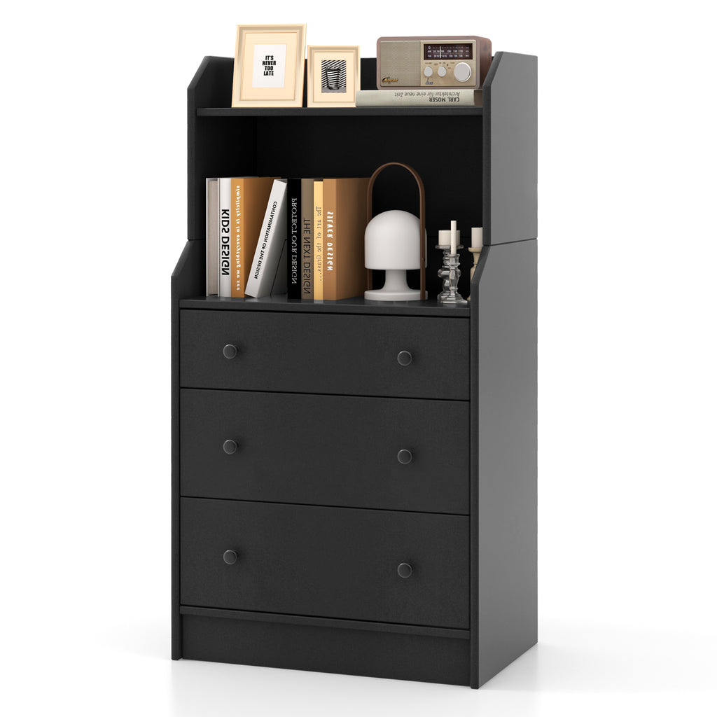 Modern Storage Dresser with Anti-toppling Device - Black