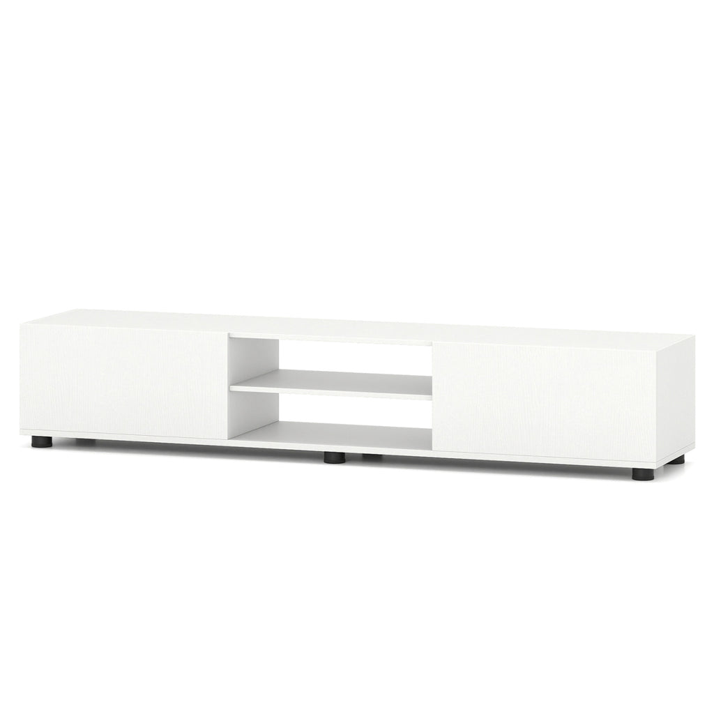 TV Stand for 70" TVs with Storage - White
