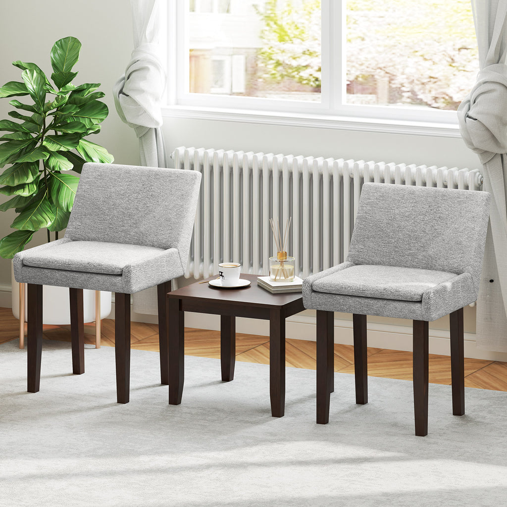 Modern Upholstered Fabric Side Chair Set of 2 - Gray