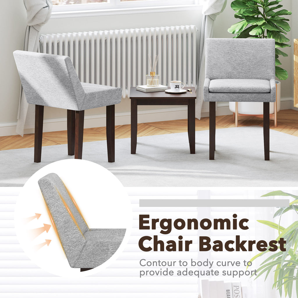 Modern Upholstered Fabric Side Chair Set of 2 - Gray