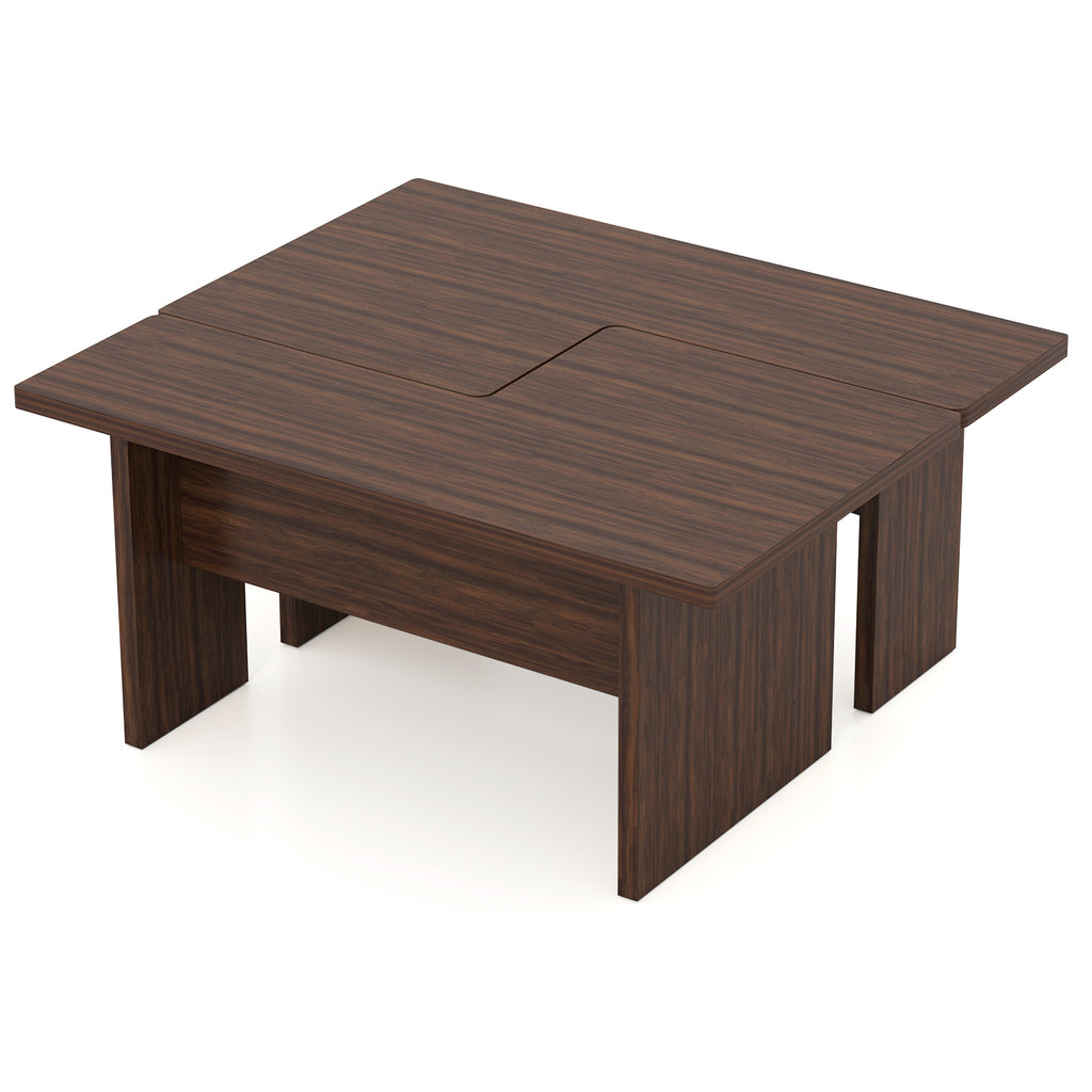 Modular Coffee Table Set of 2 L Shaped - Walnut