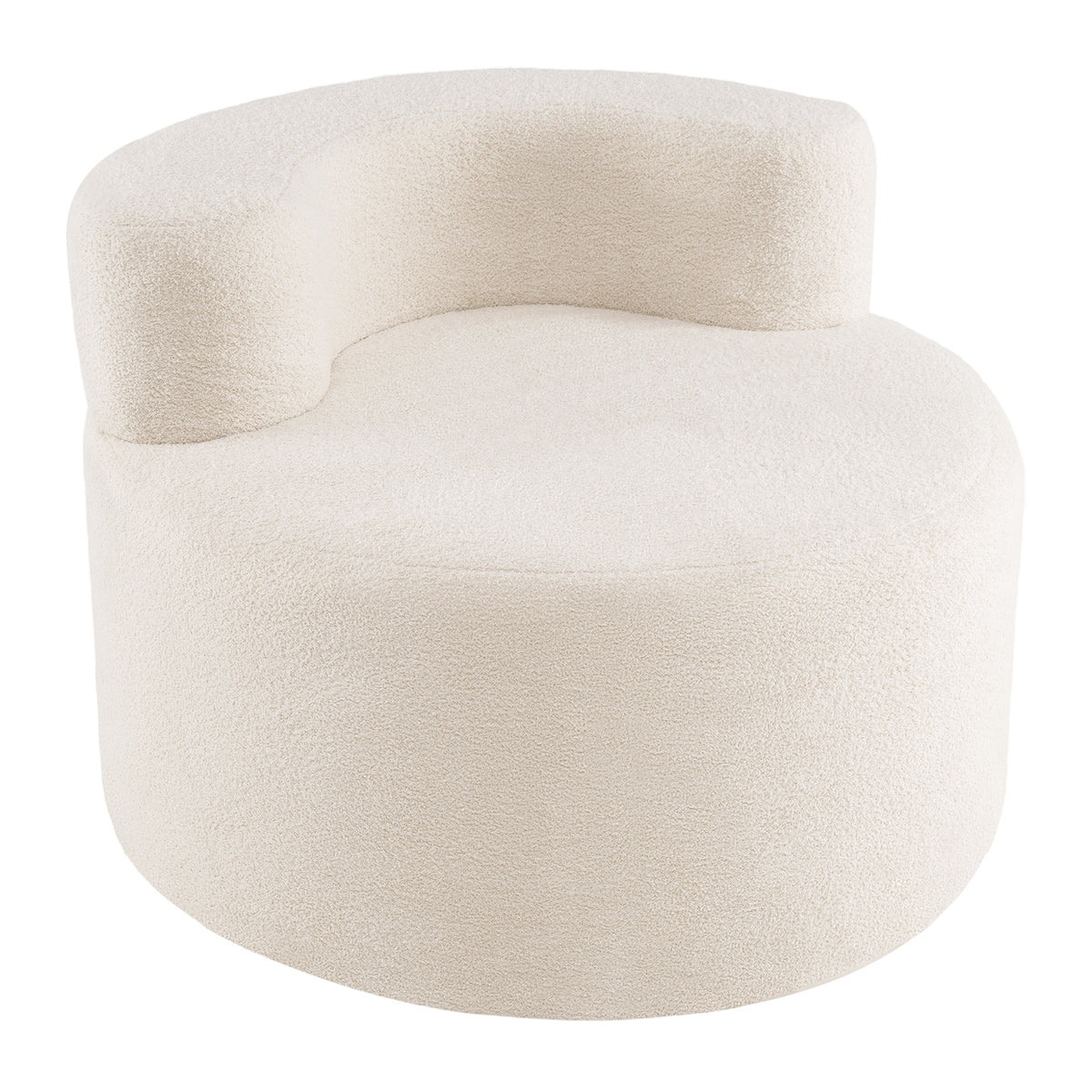 Moon-Shaped Floor Sofa Chair with Teddy Fleece - Beige