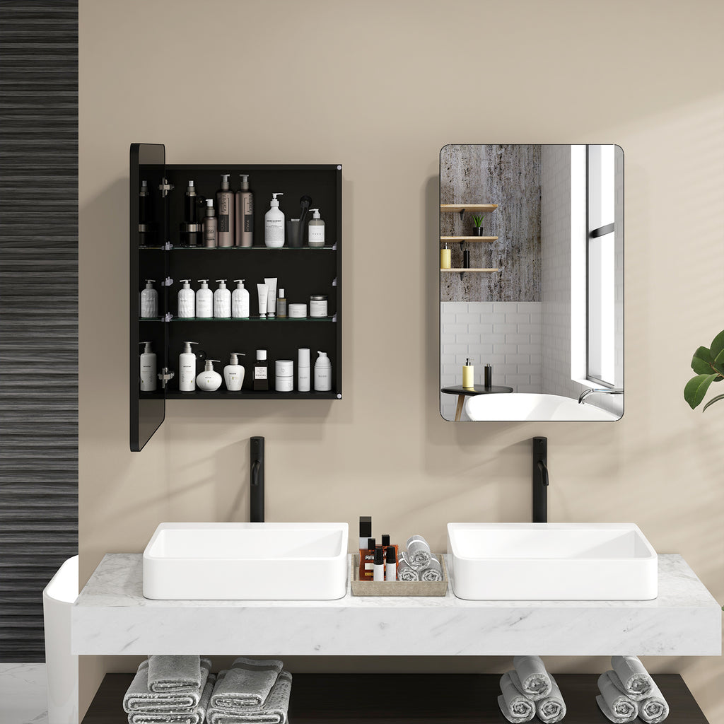 20 x30 Inch Multi-Functional Bathroom Mirror Cabinet with Adjustable