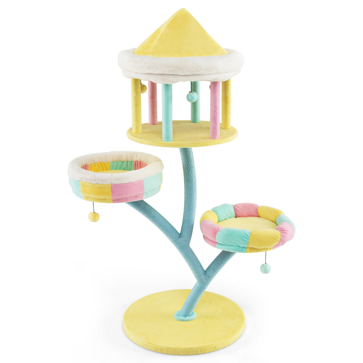Multi-Layer Cat Tree with 2 Removable Perches and Scratching Posts - Color Variation
