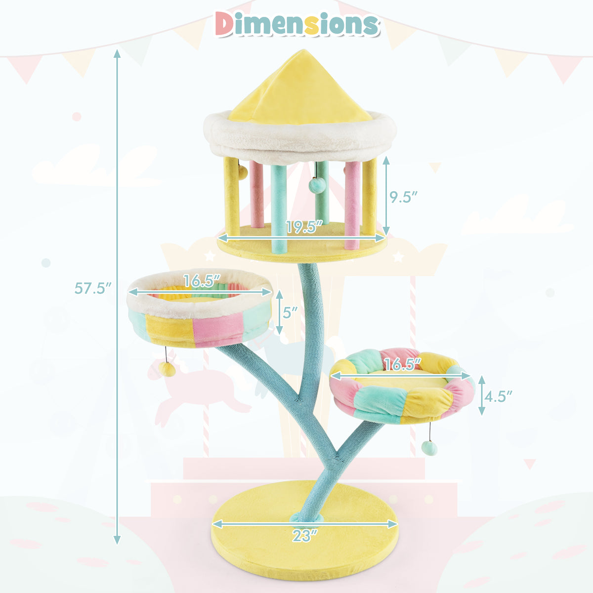 Multi-Layer Cat Tree with 2 Removable Perches and Scratching Posts - Color Variation