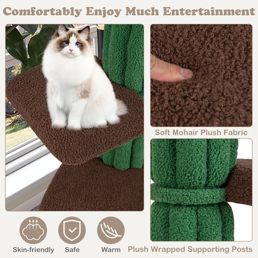 Green Multi-Level Cat Tree with Condo & Anti-Tipping Base - Costway