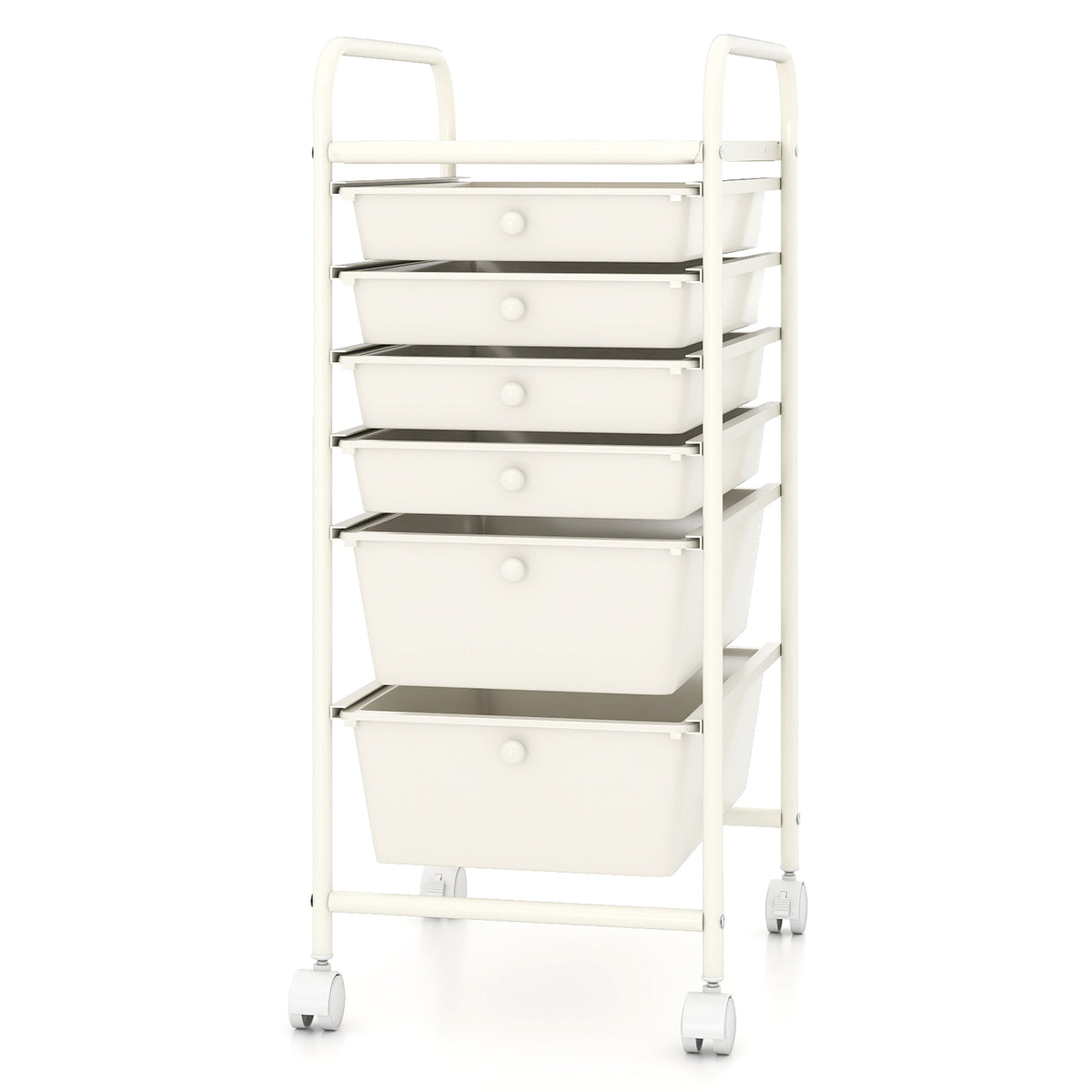 Multifunctional 6 Drawers Rolling Storage Cart Organizer