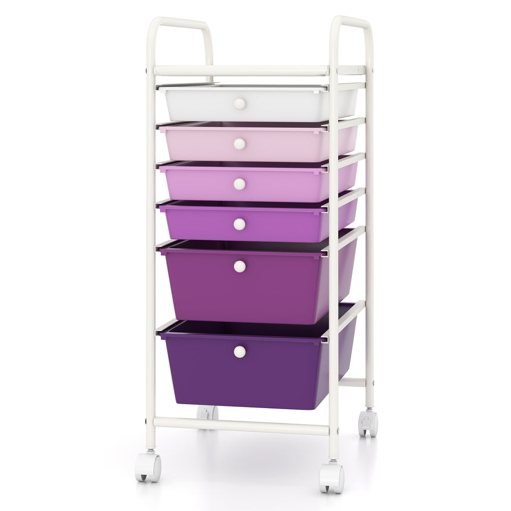Multifunctional 6 Drawers Rolling Storage Cart Organizer