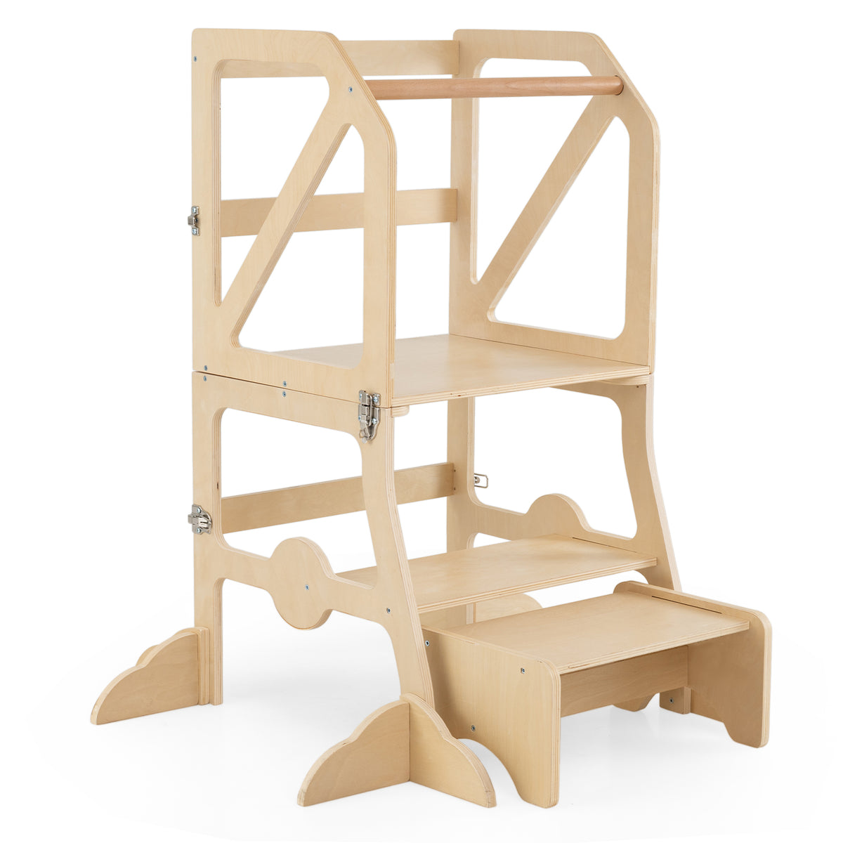 Kids Kitchen Step Stool with Removable Safety Bar & Fixing Buckles - Variation of Kids Kitchen Step Stool