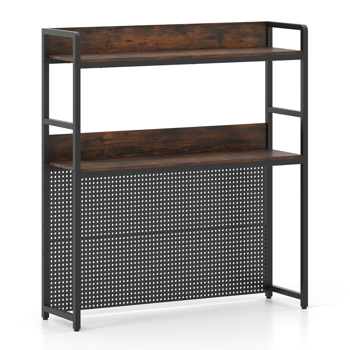 3-Tier Multipurpose Desk Bookshelf with 4 Shelves