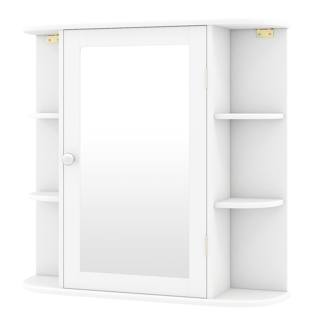 Wall-Mounted Bathroom Mirror Cabinet with Storage Shelves