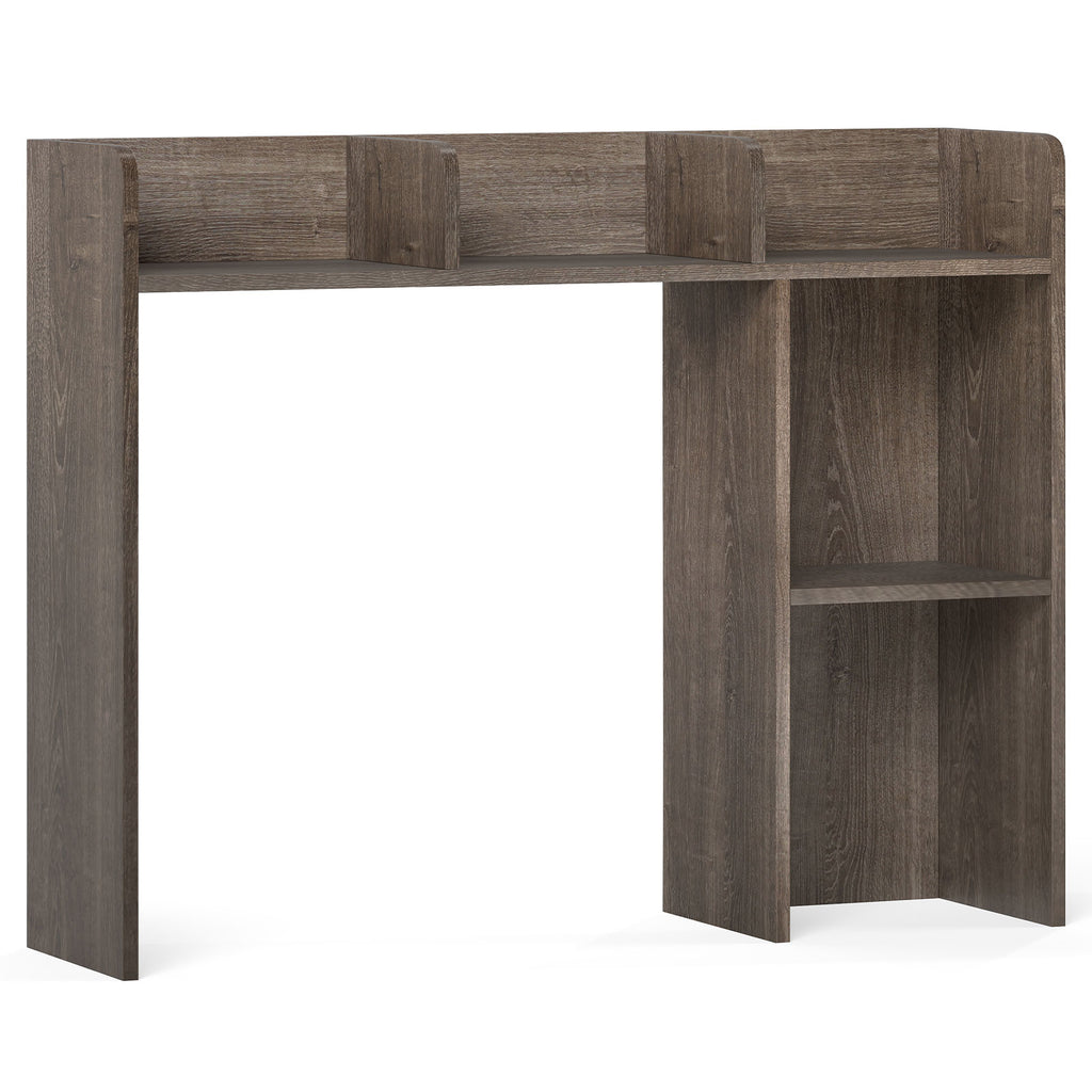 3-Tier Oak Desk Bookshelf with Monitor Stand