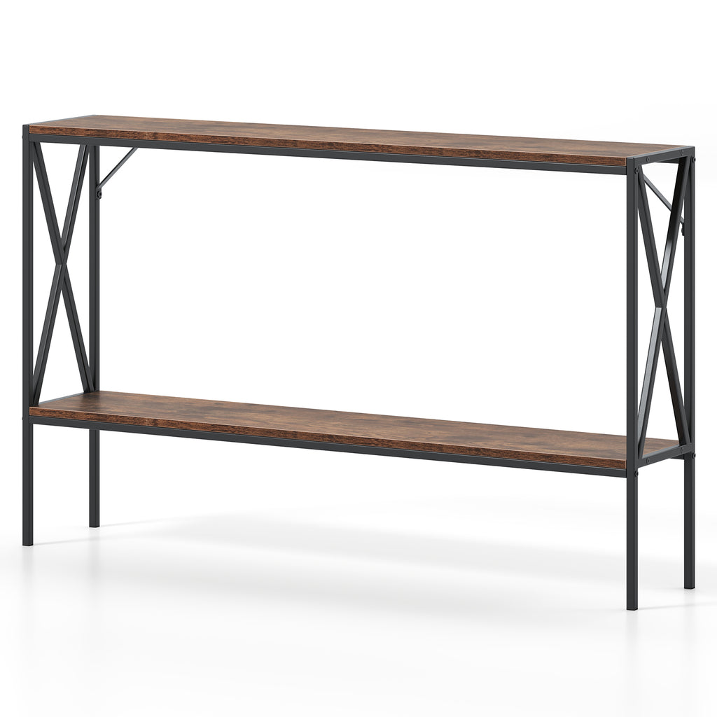 Narrow Console Table 2-Tier Entryway with Storage