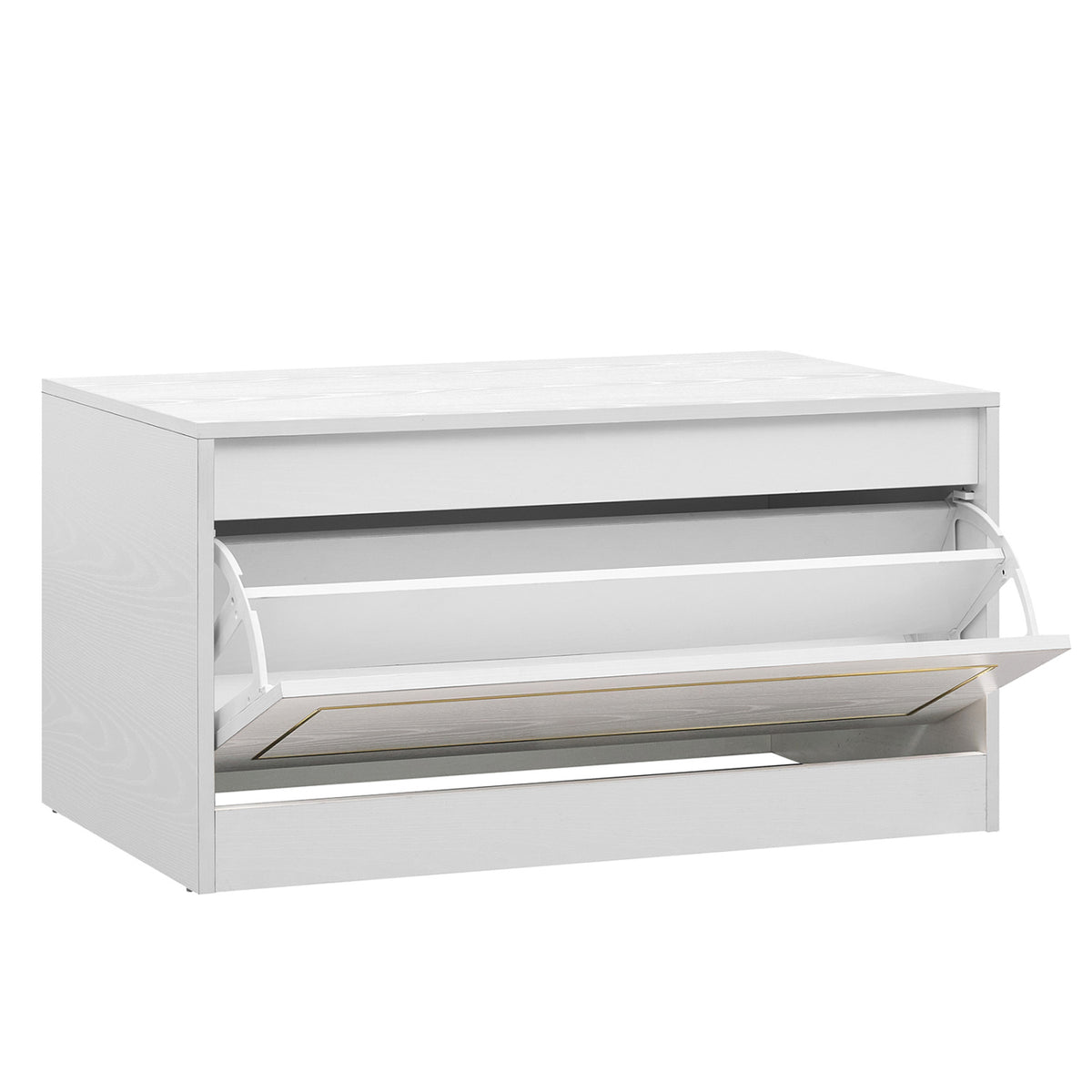 Narrow Shoe Cabinet with 1 Flip Drawer and Adjustable Shelf for