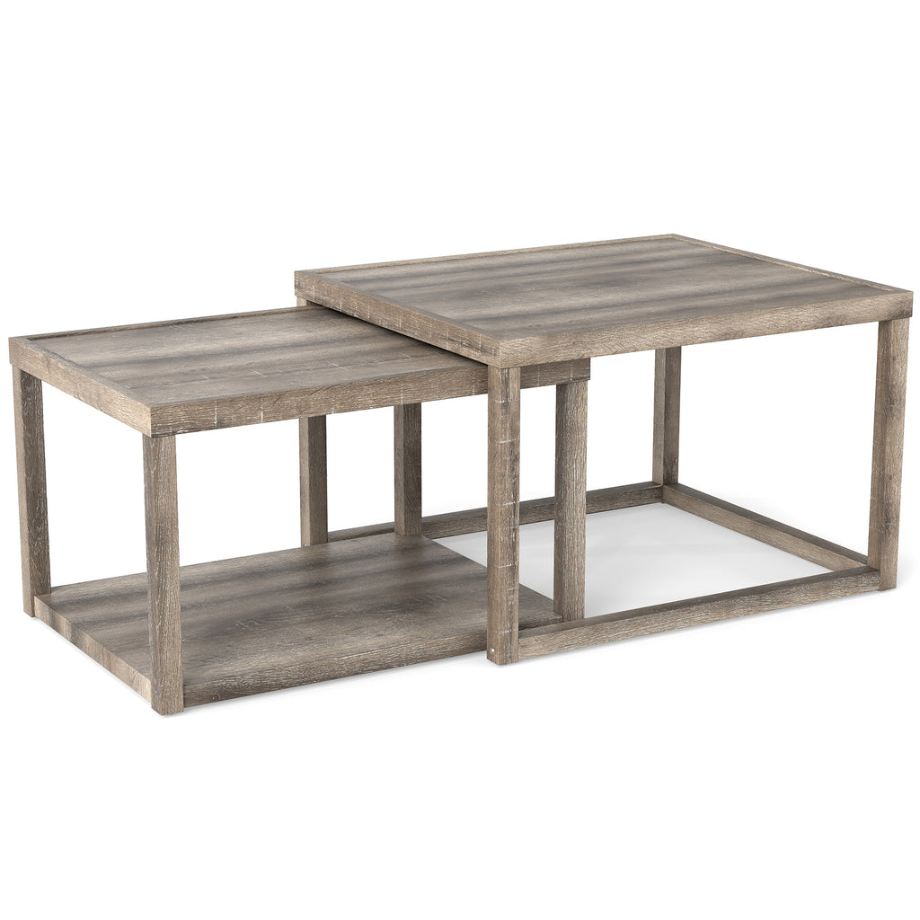3-Tier Geometric Bookshelf Set of 2