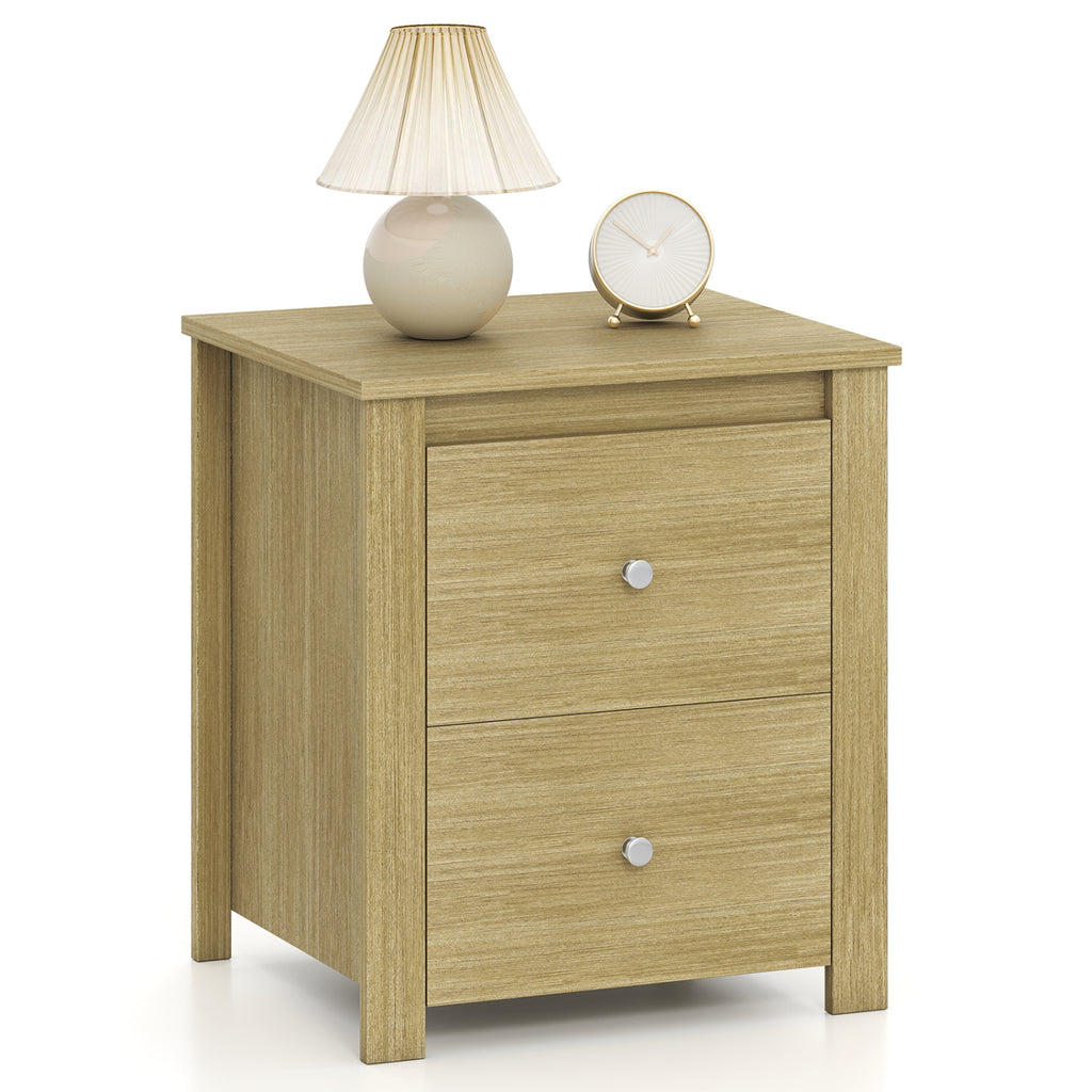 Nightstand with 2 Drawers & Storage - Black
