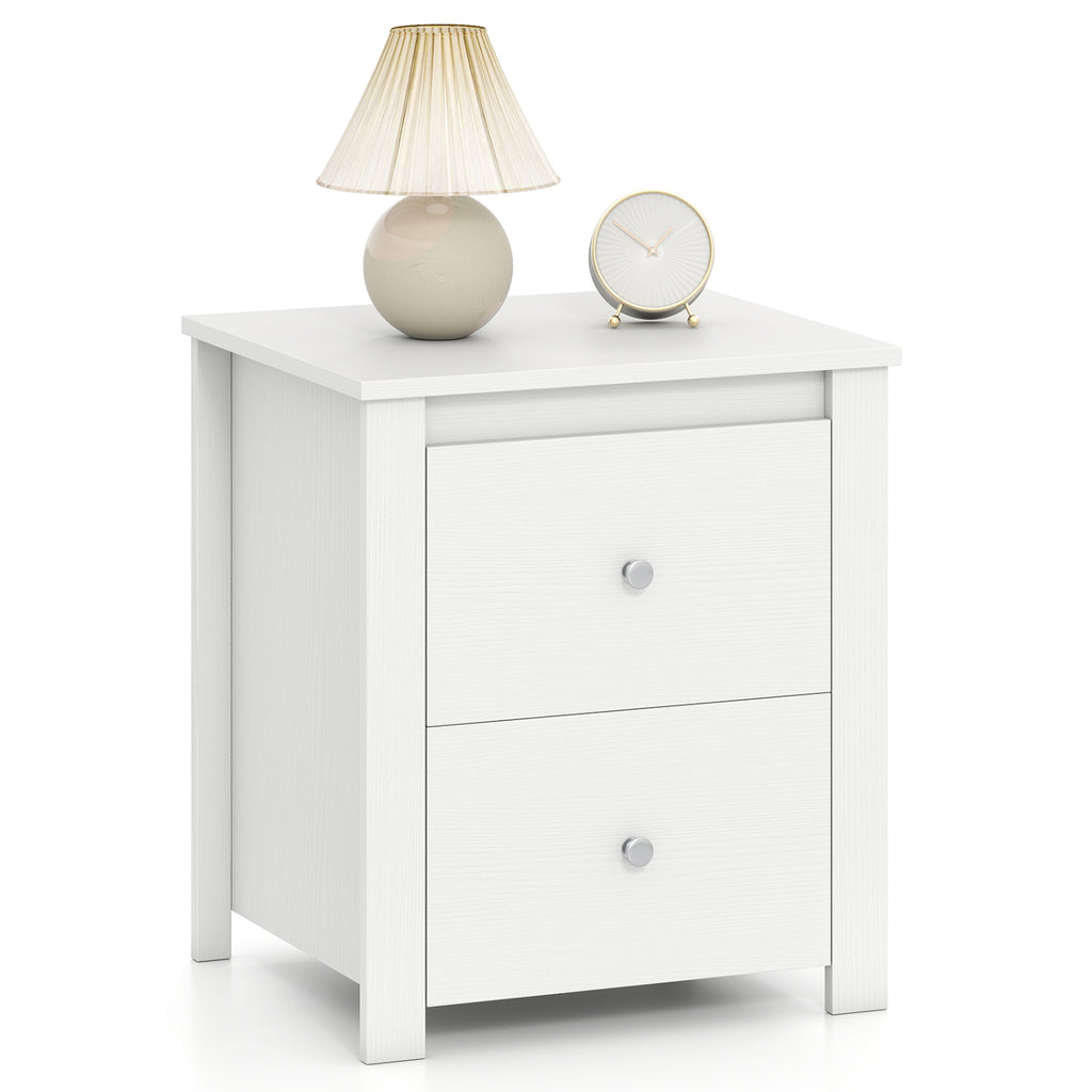 Nightstand with 2 Drawers & Storage - Black