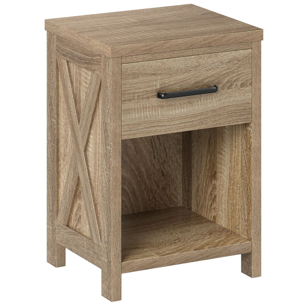 Nightstand with Drawer and Shelf - Natural