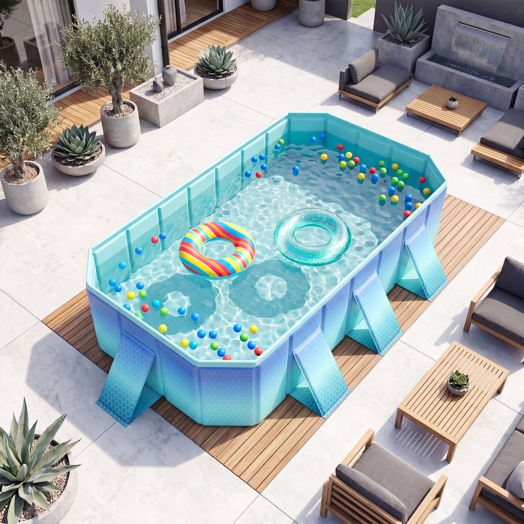 Non-Inflatable Swimming Pool Portable Around Ground with 24 Wall
