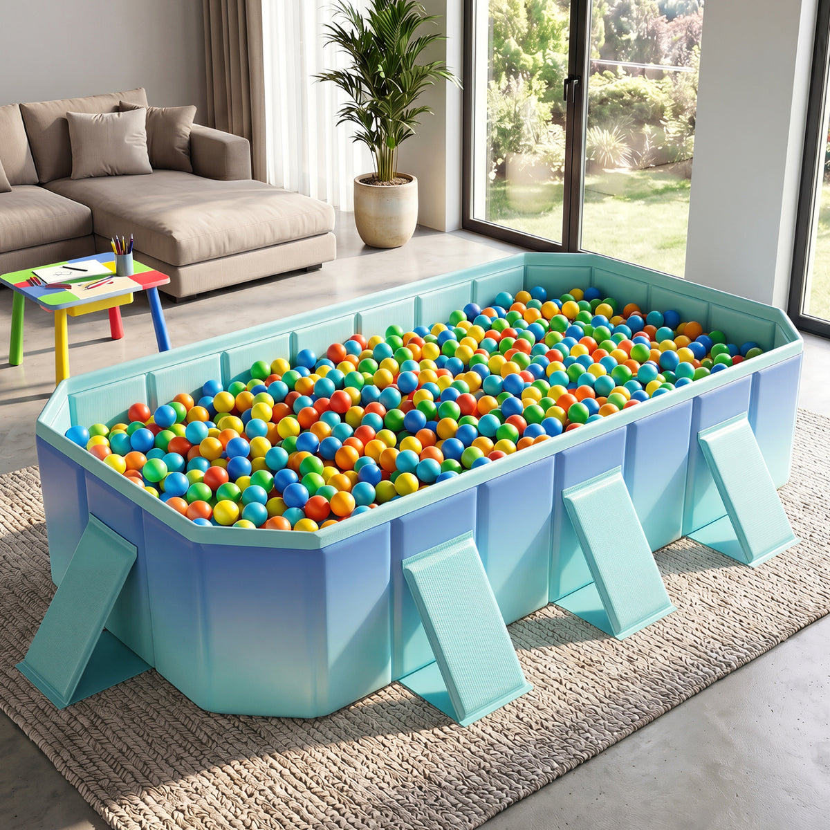 Non-Inflatable Swimming Pool Portable Around Ground with 24 Wall