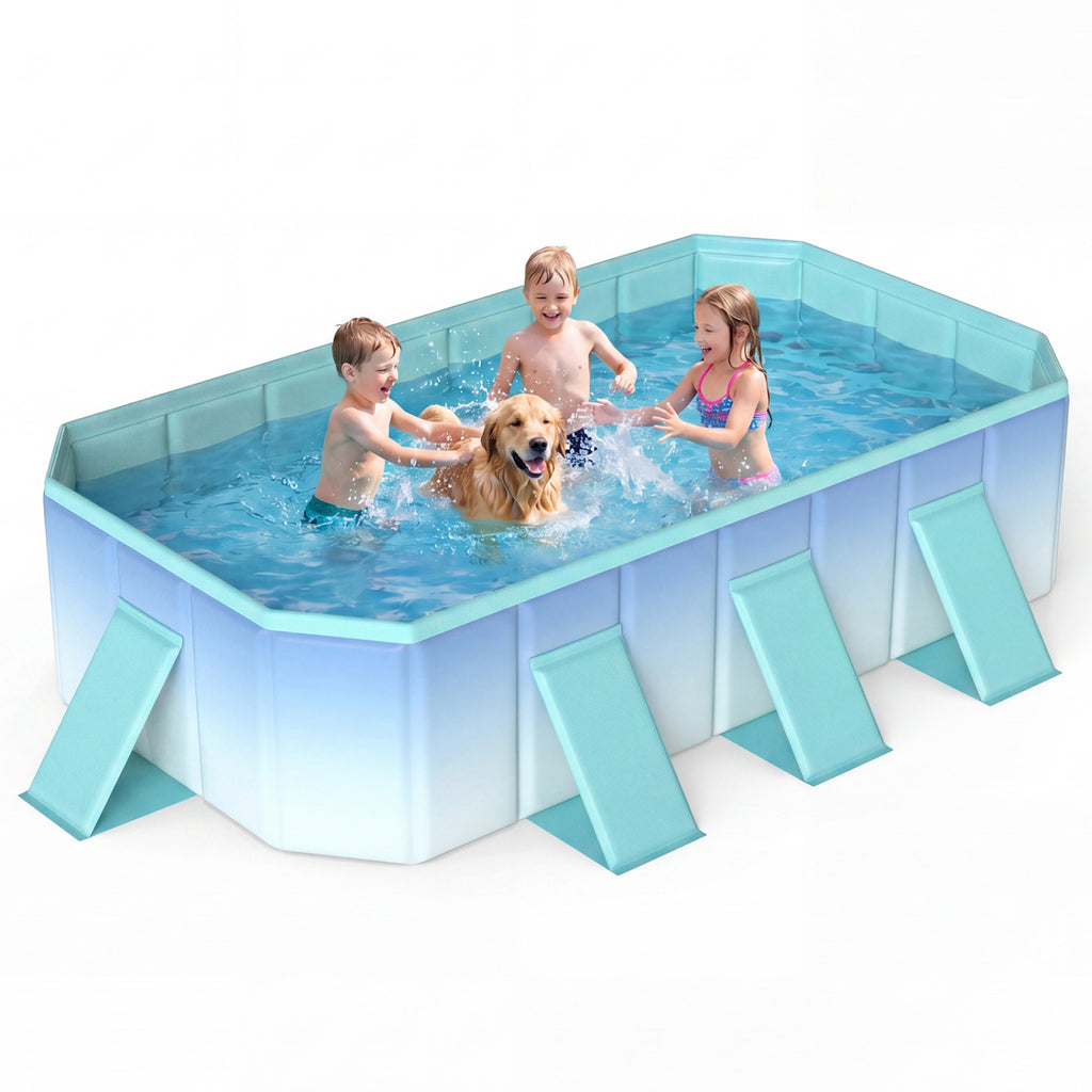Non-Inflatable Swimming Pool Portable Around Ground with 8 Support