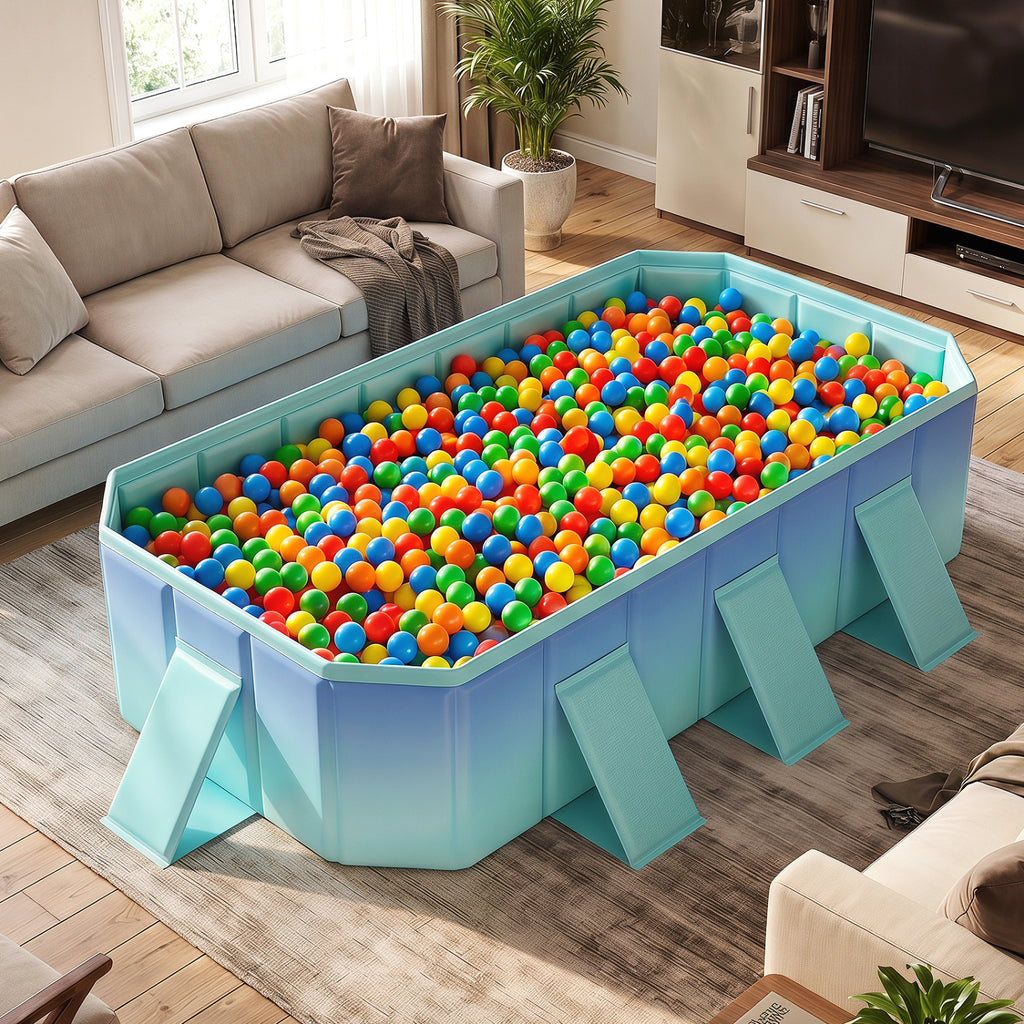 Non-Inflatable Swimming Pool Portable Around Ground with 8 Support