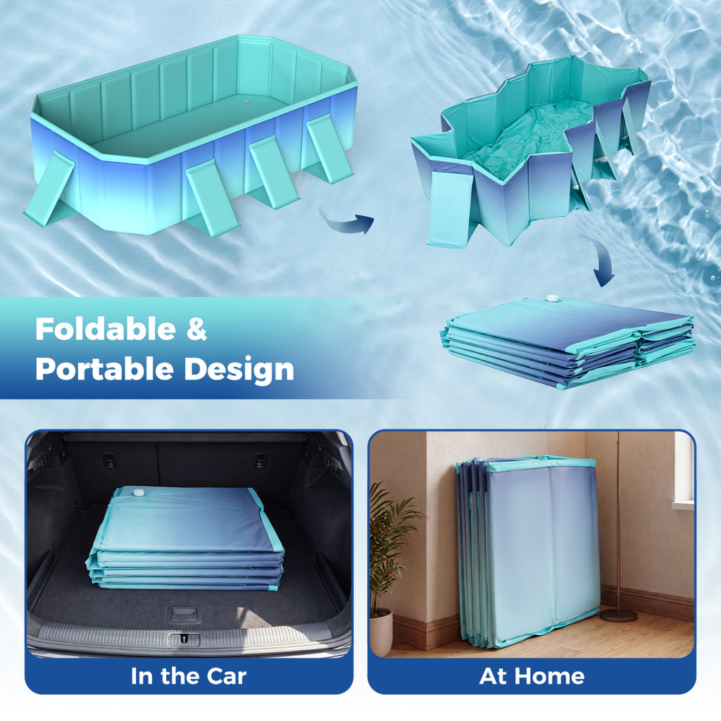 Non-Inflatable Swimming Pool Portable Around Ground with 8 Support