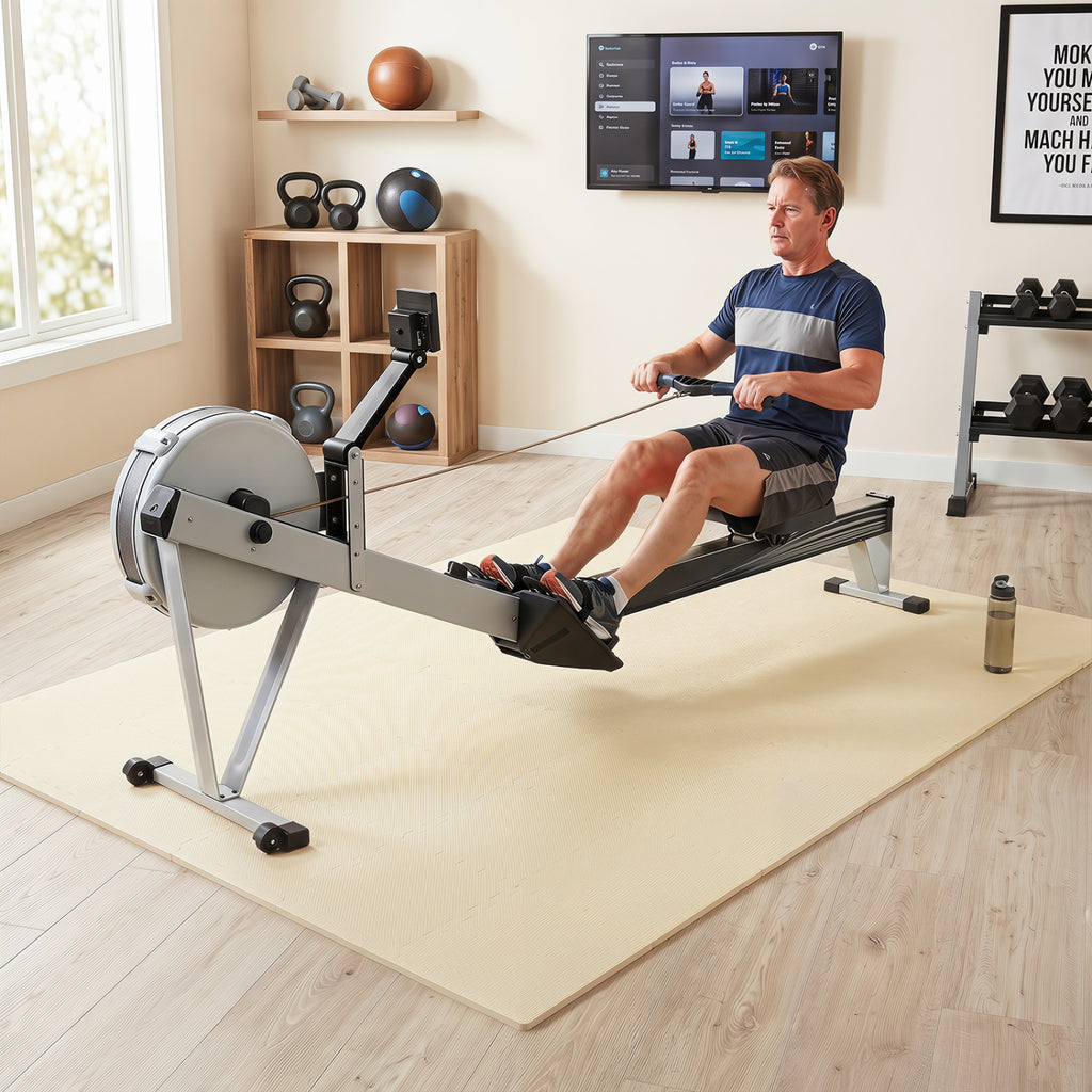 Non-Slip Foam Floor Tiles for Living Room & Home Gym - 36 Beige Pieces
