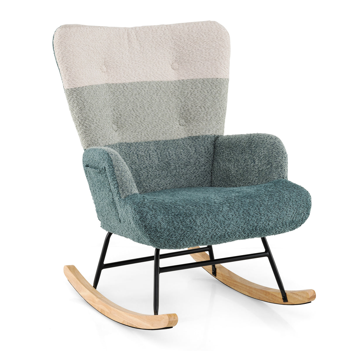 Nursery Rocking Chair with High Backrest & Armrests